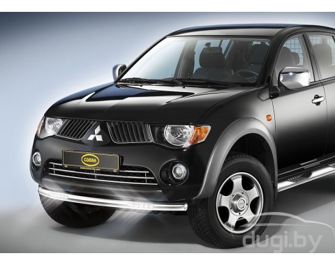 Одинарная труба "Cobra" с Led подсветкой для Pajero Sport