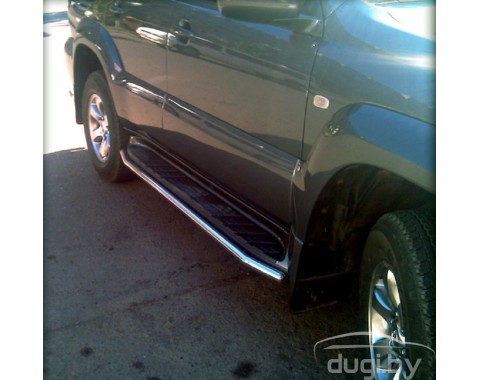 Защита штатных порогов для LC Prado 150