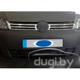 Хром накладка на решетку радиатора (нерж.) 2шт. для Caddy (2010-...)