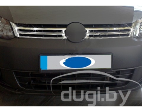 Хром накладка на решетку радиатора (нерж.) 2шт. для Caddy (2010-...)