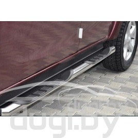 Боковые пороги (трубы) с площадками для Volkswagen Touran