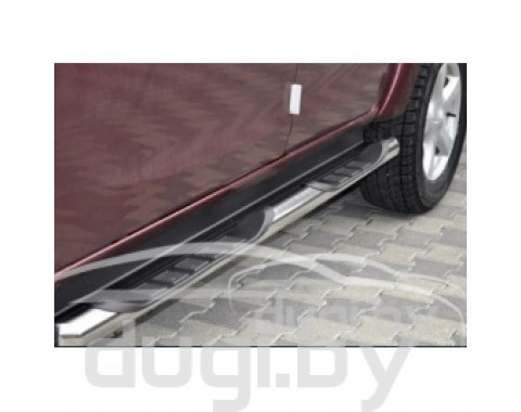 Боковые пороги (трубы) с площадками для Volkswagen Touran