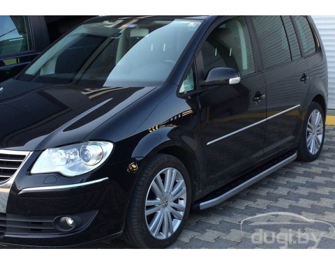 Пороги алюминиевые "New Star" для Volkswagen Touran 